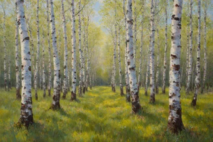 Горное ущелье с водопадом — картина маслом 55×75 см